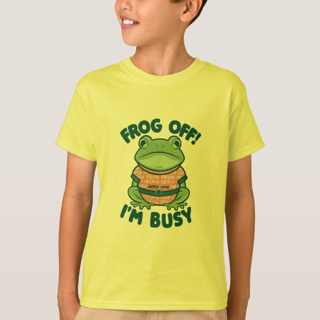 T-shirt Grenouille Au Large Je Suis Occupé (Devant)