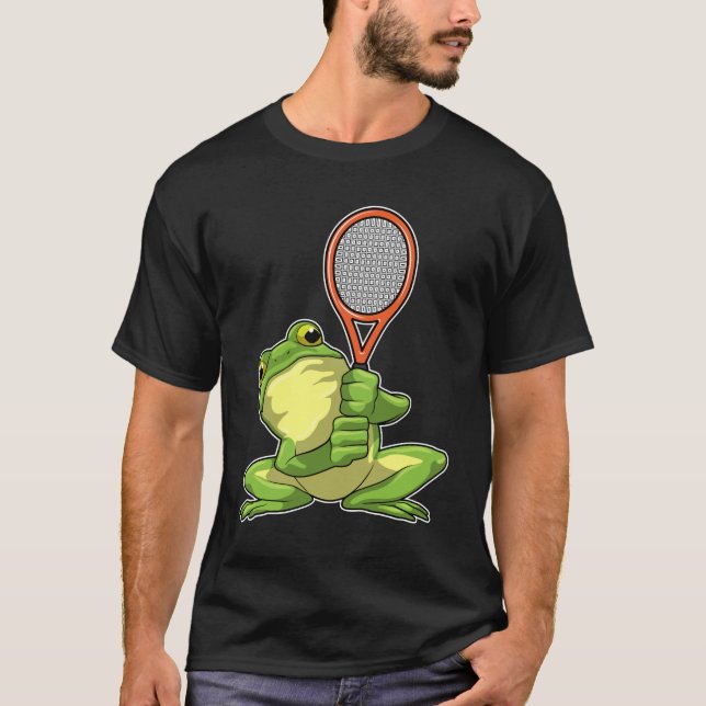 T-shirt Grenouille au tennis avec raquette de tennis (Devant)