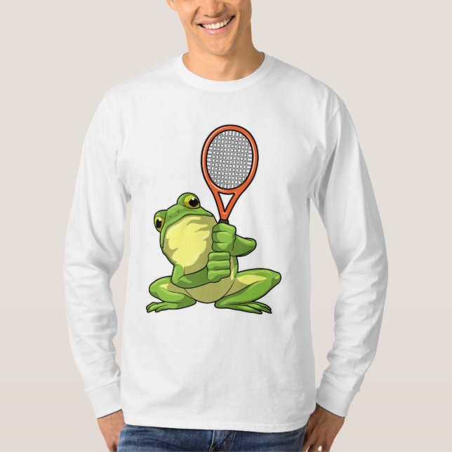 T-shirt Grenouille au tennis avec raquette de tennis (Devant)
