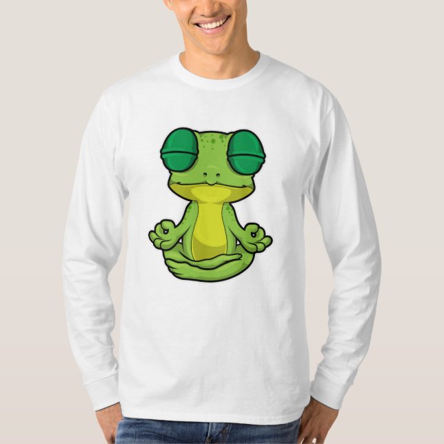 T-shirt Grenouille au yoga en jambe croisée (Devant)