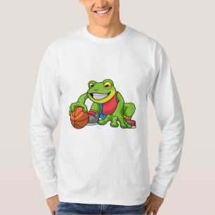 T-shirt Grenouille aux sports avec basket-ball