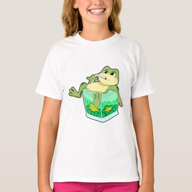 T-shirt Grenouille avec verre de jus (Devant)