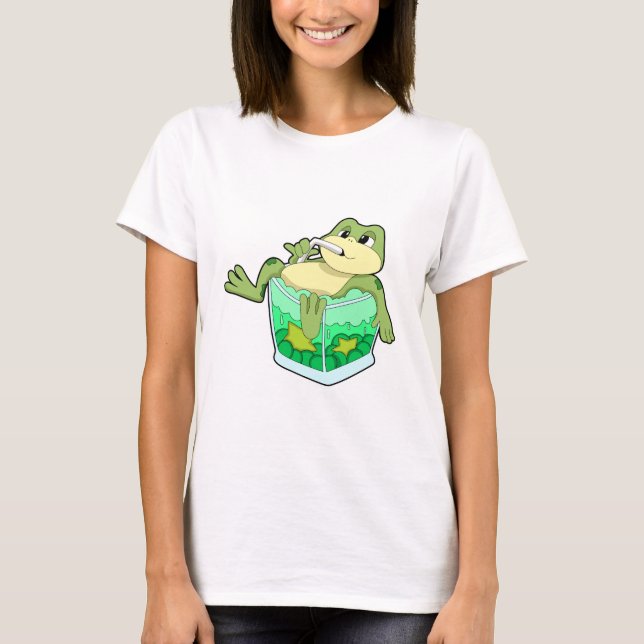 T-shirt Grenouille avec verre de jus (Devant)