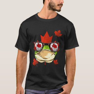 T-shirt Grenouille canadienne Feuille d'érable Canada Drap