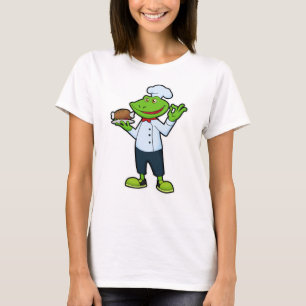 T-shirt Grenouille comme cuisiner avec assiette de service