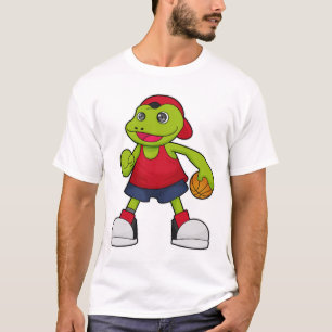 T-shirt Grenouille comme joueur de basket-ball avec basket