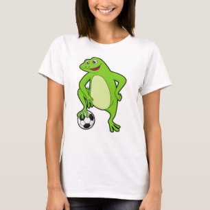 T-shirt Grenouille comme joueur de football avec balle de