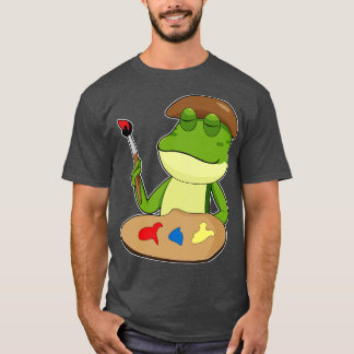 T-shirt Grenouille comme peintre avec pinceau et peinture