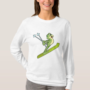 T-shirt Grenouille comme sauteur de ski avec Ski.PNG