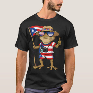 T-shirt Grenouille Coqui Porto Rico Taino Drapeau Portoric