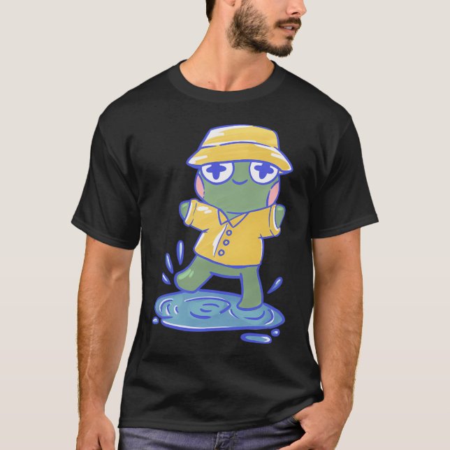T-shirt Grenouille Dans Une Puddle De Pluie (Devant)
