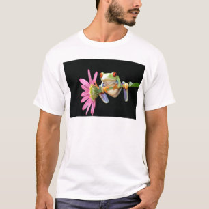 T-shirt grenouille d'arbre observée par rouge
