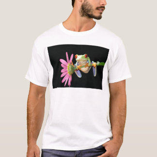 T-shirt grenouille d'arbre observée par rouge