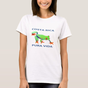 T-shirt Grenouille d'arbre observée par rouge Costa Rica