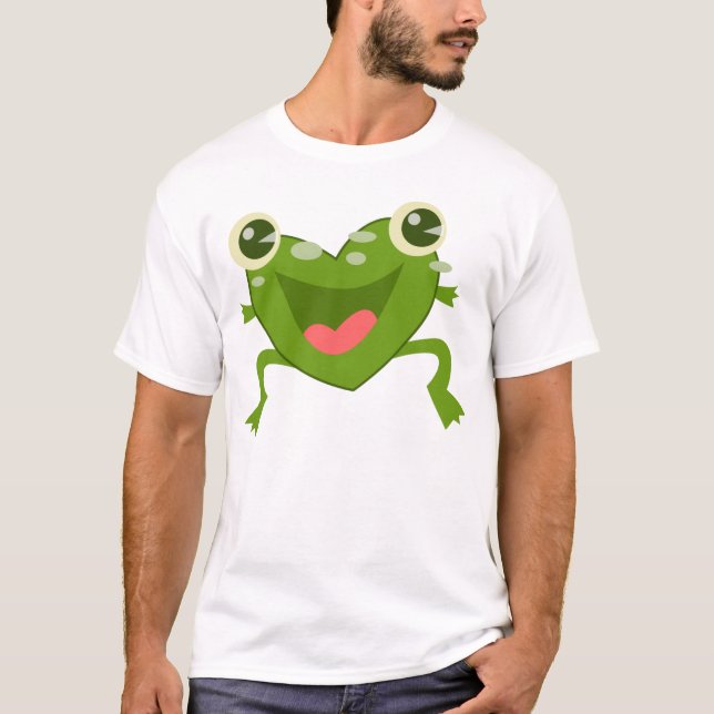 T-shirt Grenouille de coeurs de bande dessinée (Devant)