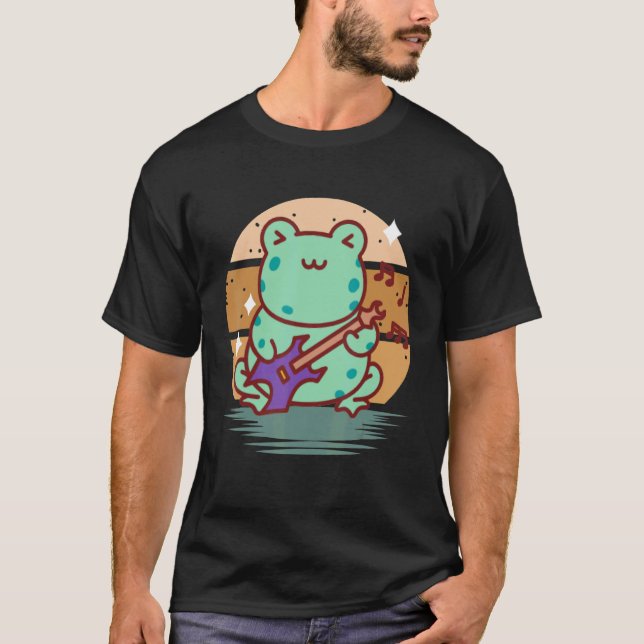 T-shirt Grenouille de guitare électrique pour musicien gui (Devant)
