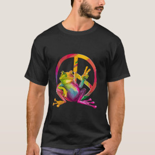 T-shirt Grenouille de la paix SIGNE Tie Dye Hippie longue