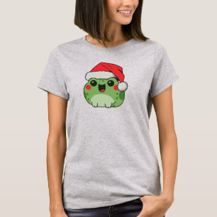 T-shirt Grenouille de Noël mignonne chapeau de Père Noël C