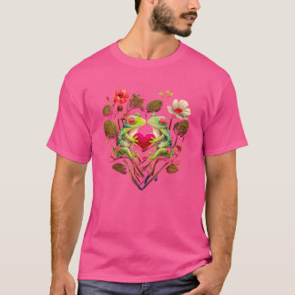 T-shirt Grenouille En Forme De Coeur Saint-Valentin