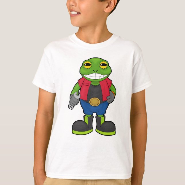 T-shirt Grenouille en mécanique avec spanner (Devant)