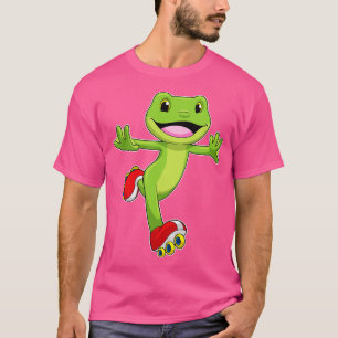T-shirt Grenouille en Patinage en ligne avec Roller skates