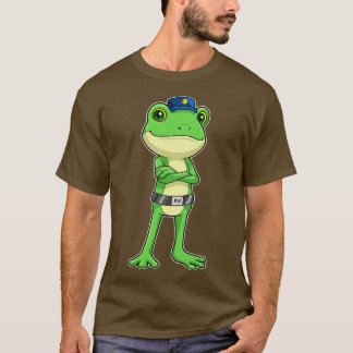 T-shirt Grenouille en policier avec chapeau de policier