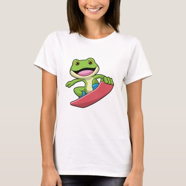 T-shirt Grenouille en Snowboard avec Snowboard (Devant)