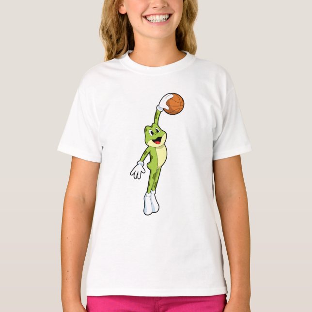 T-shirt Grenouille en tant que joueur de basket-ball avec  (Devant)
