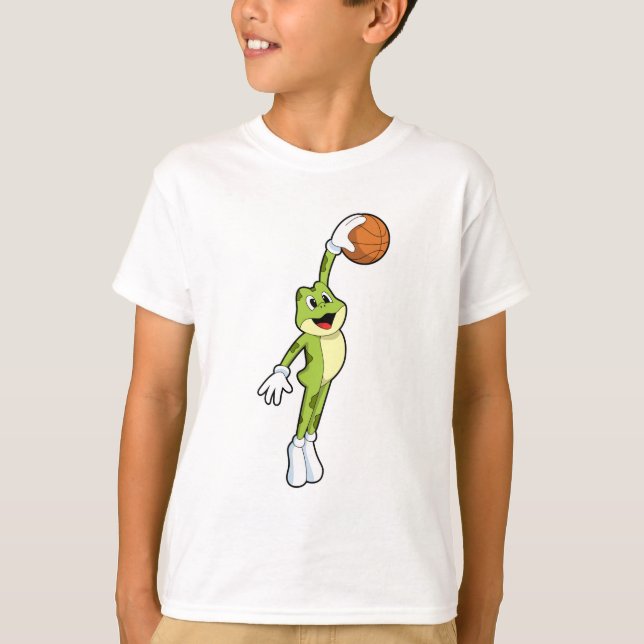 T-shirt Grenouille en tant que joueur de basket-ball avec  (Devant)