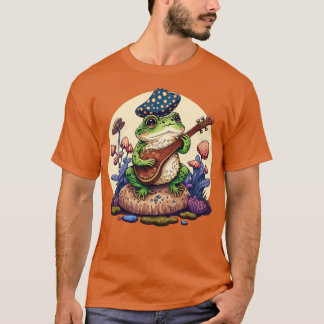 T-shirt grenouille esthétique jouant de l'ukelele sur Mush