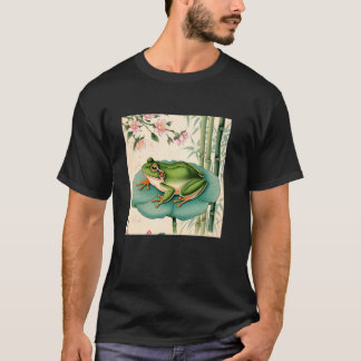 T-shirt Grenouille Fleur de Cerisier Japonais Style Ukiyo-