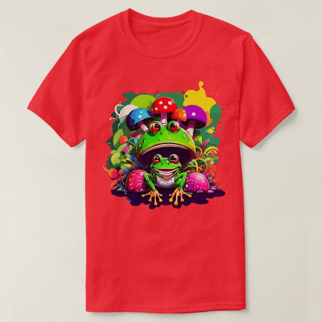 T-shirt Grenouille-Graffiti Et Champignons (Design devant)