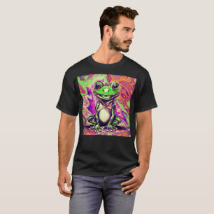 T-shirt Grenouille graffiti psychédélique colorée vert vio