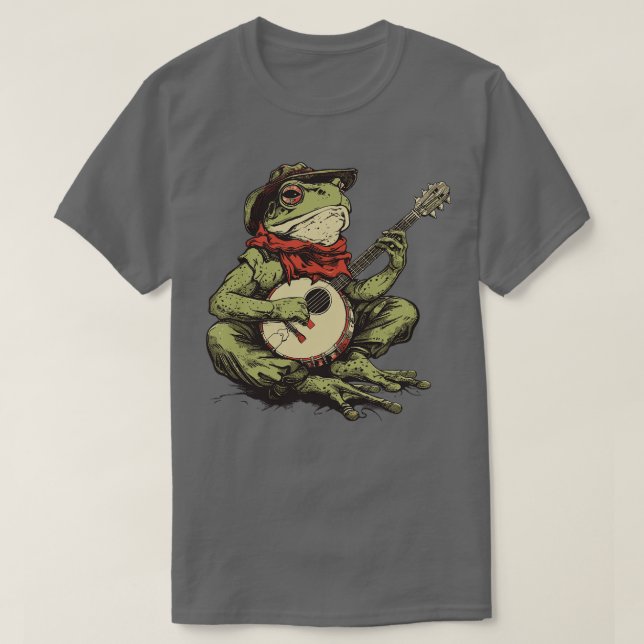 T-shirt grenouille jouant du banjo (Design devant)