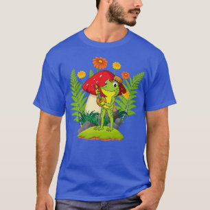 T-shirt Grenouille Jouer Banjo Guitare sur Champignons Cot
