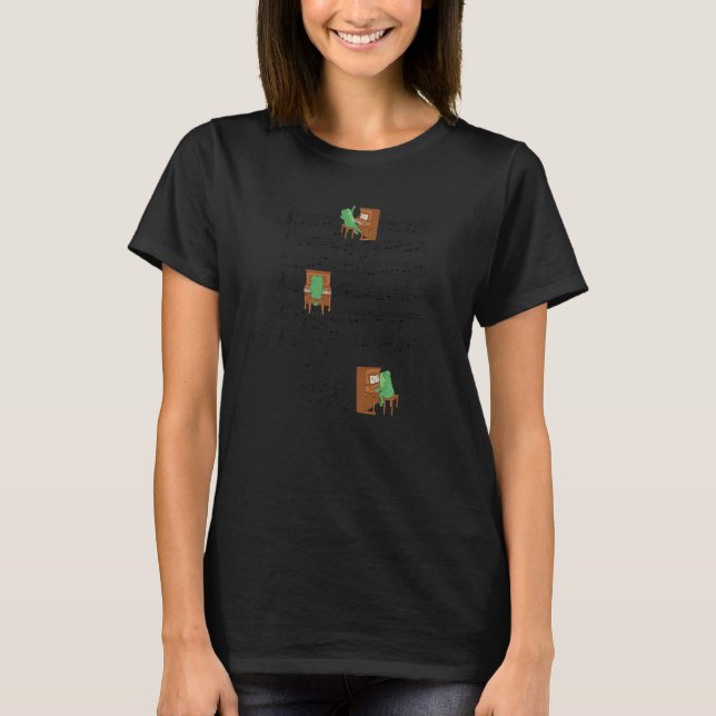 T-shirt Grenouille Jouer Piano Musique Grenouille Toad Phr (Devant)