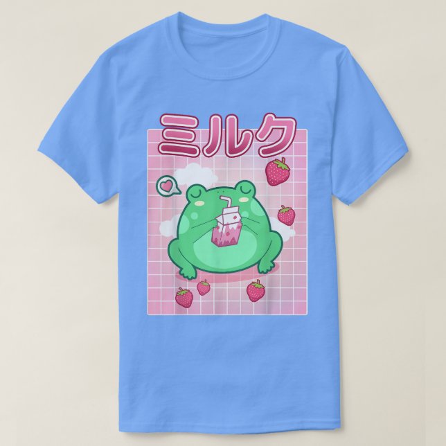 T-shirt Grenouille Lait fraise Pastel Goth Funny Kawaii To (Design devant)