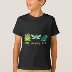 T-shirt Grenouille libellule Tortue subtil