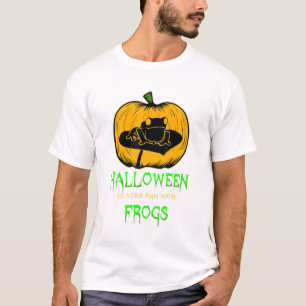 T-shirt Grenouille Lily Pads Halloween Citrouille Jack-o'-