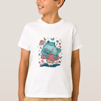 T-shirt Grenouille Lounge sur un noyau de salon de champig