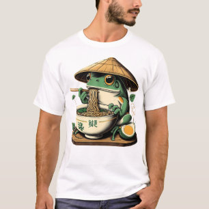 T-shirt Grenouille manger Ramen Kawaii Neko nouilles japon