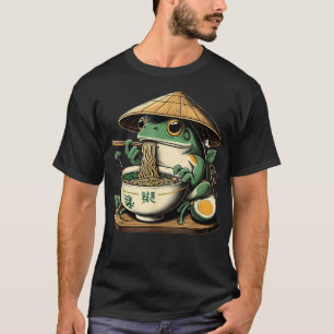 T-shirt Grenouille manger Ramen Kawaii Neko nouilles japon