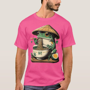 T-shirt Grenouille manger Ramen Kawaii Neko nouilles japon