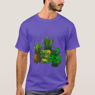 T-shirt grenouille mignonne prenant soin de plantes et oeu