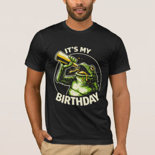 T-shirt Grenouille qui boit un verre de bière pour son ann