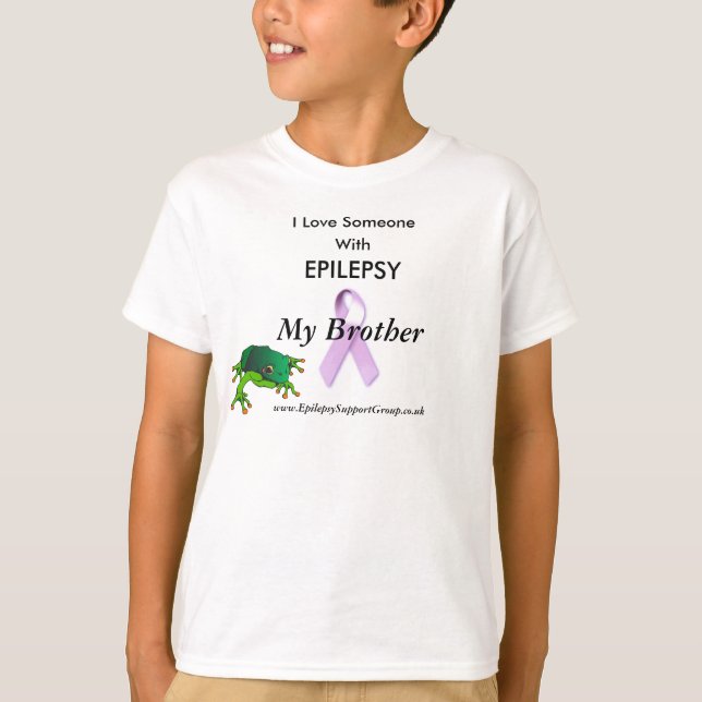 T-shirt grenouille, ruban lilas, j'aime quelqu'un, avec (Devant)