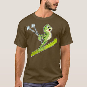 T-shirt Grenouille Sous Forme De Saut À Ski Avec Ski