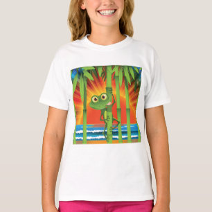 T-shirt grenouille sur les filles en bambou