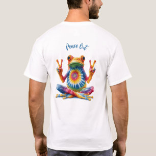 T-shirt Grenouille Tie-Dye Peace Out Personnalisé Funny Hi