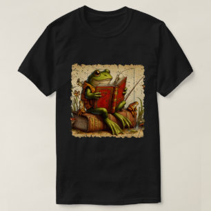 T-shirt Grenouille Toad Fishing Livre classique Frog Readi